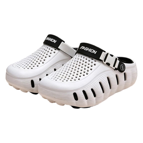 Women and Men Clogs Breathable Slip on Sandals Unisex Adult Platform Beach Sandal Summer Outdoor Comfortable Walking Slippers White 9