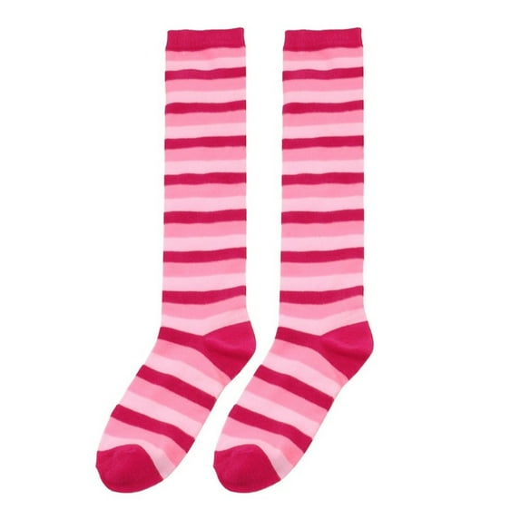 Women and Men Colorful Striped Knee Length Socks Long Tube Stockings for Christmas Costume Accessories