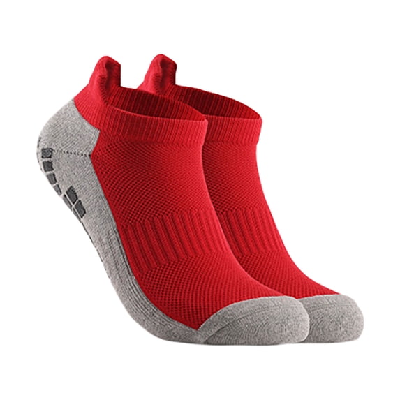 Women and Men Cotton No Show Socks Low Cut Anti-slip Casual Athletic Ankle Socks for Running Golf Baseball 1 PC Red