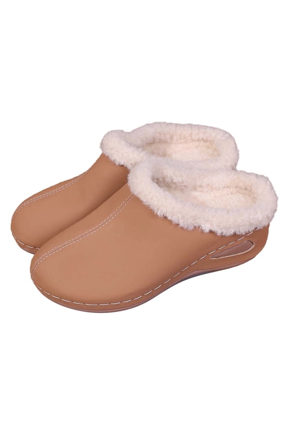 Women and Men Lined Clogs Memory Foam Warm Fuzzy Slippers Winter Waterproof Indoor Outdoor Slipper