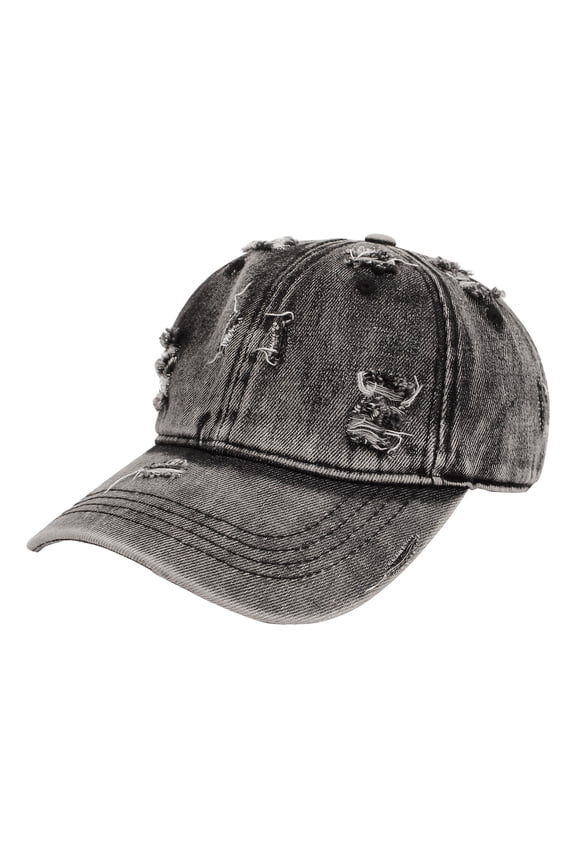 Women and Men Ripped Denim Baseball Cap: Distressed Trucker Hat Adjustable Hip Hop Sun Hat