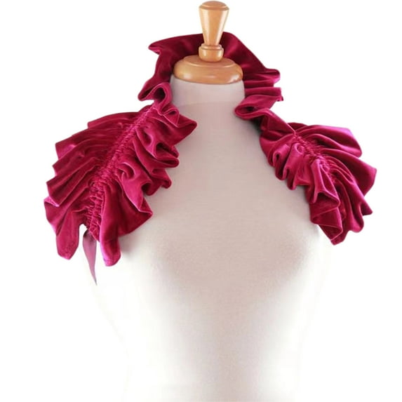 Women and Men Vintage Ruffled Shrug Shawl Detachable Faux Collar Shoulder Wrap Victorian Renaissances Cosplay Costume