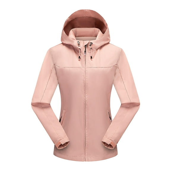 Women and Men Windproof Hood Winter Coats Plus Size Long Sleeve Slim Wear Outdoor Hiking Ski Leisure Warm Jackets (3XL, Pink)