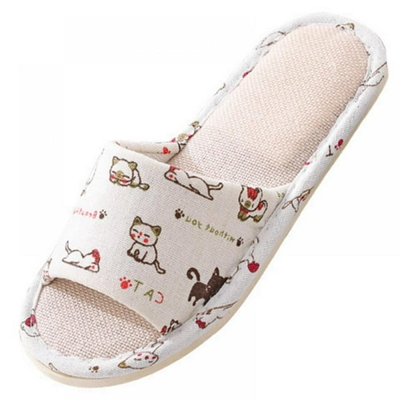 Women and Men's Comfortable Casual Cotton Flax Slipper Indoor Use