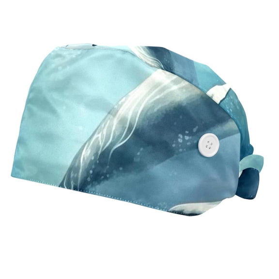 Women and Men's Surgical Cap Whale Working Hat One Size
