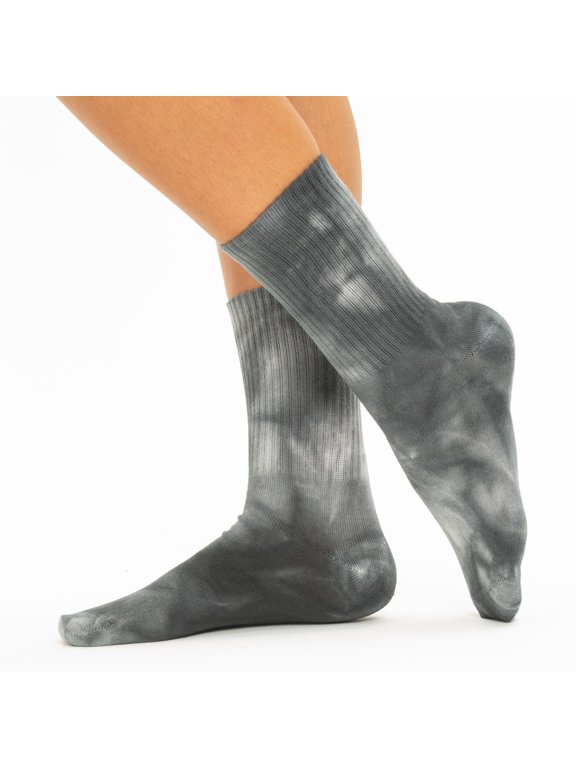 Women and Men's Tie-dye Graffiti Cotton Winter Casual Sock Set, Soft Crew Dress Sock (3Pack)