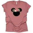 thumbnail image 1 of Women and Teen Floral Mickey Flower Shirt Adult Women Ladies Boho Character Tshirt (Mauve, 3X Large), 1 of 7