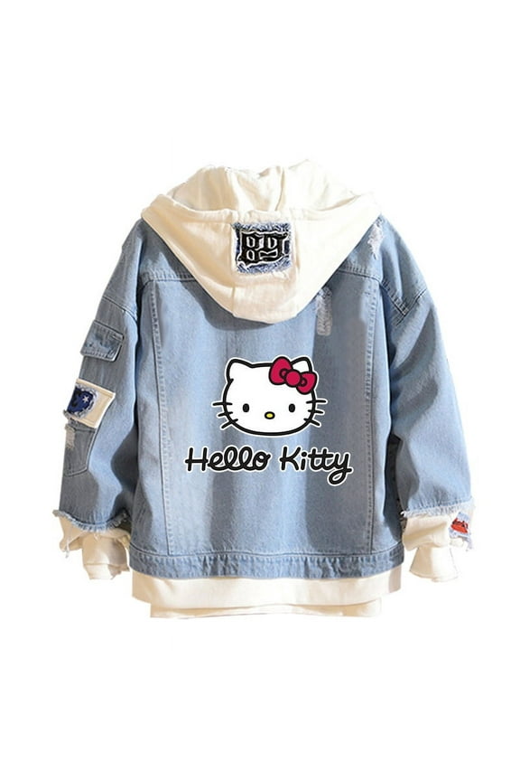Women and men Cowboy Jacket Hello Kitty Hoodie Spring and Autumn KT Cat Top