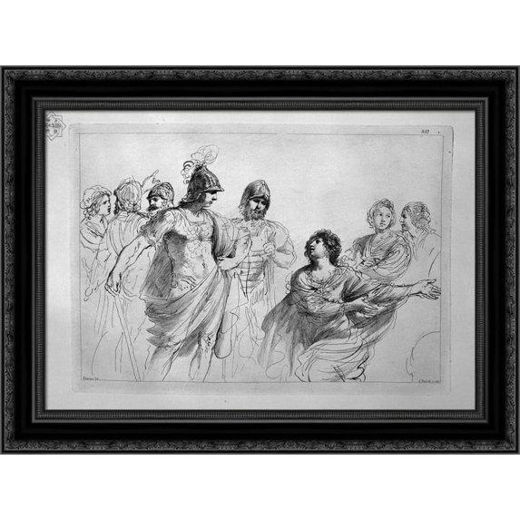 Women and warriors 24x20 Black Ornate Wood Framed Canvas Art by Piranesi, Giovanni Battista