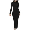 thumbnail image 2 of Rafferiza 1pc Long Sleeve V-Neck Waist Cinched Elegant And Charming Dress Maxi Women Outfit P 43961116 2 of 14
