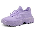 thumbnail image 1 of Women breathable knitted sports shoes, lightweight walking shoes, comfortable and casual loafers, suitable for gyms and travel, 1 of 3