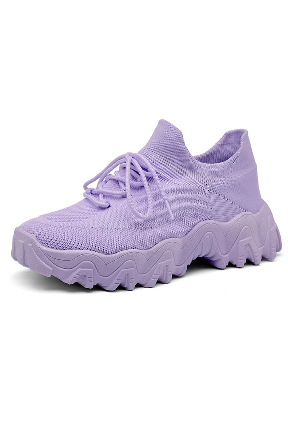 Women breathable knitted sports shoes, lightweight walking shoes, comfortable and casual loafers, suitable for gyms and travel
