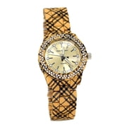 Women butter scotch plaid pattern clubbing watch 36mm, 14mm thick case