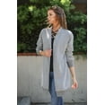 thumbnail image 1 of Women checker pattern Sweater knit open front cardigan, 1 of 5