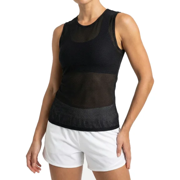 Qualidyne Women’s Sleeveless Cycling Base Layer, Ultra-Light Mesh Bike Undershirt with Quick-Dry Moisture-Wicking Stretch
