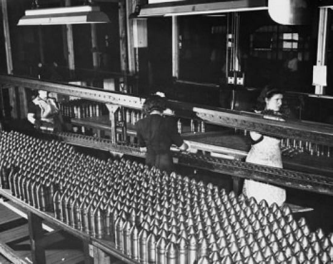Women examining shells at a factory Canvas Art -  (18 x 24)