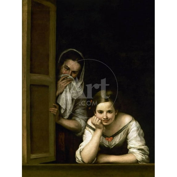 Women from Galicia at the Window, 16551660, Figurative Unframed Giclee Print Wall Art by Bartolome Esteban Murillo Sold by ArtCom