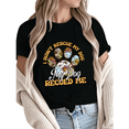 thumbnail image 1 of Women fun Dog Rescue Floral Paw Print Graphic Tees T-Shirt Tops Round Neck Printed Cotton T-Shirt Black S-5XL, 1 of 5