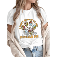 thumbnail image 1 of Women fun Dog Rescue Floral Paw Print Graphic Tees T-Shirt Tops Round Neck Printed Cotton T-Shirt White S-5XL, 1 of 5