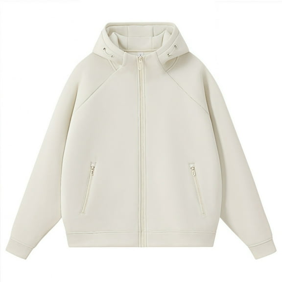 Women hoodie Men Drawstring Zip Up Sweatshirts Long Sleeve Hooded Jackets