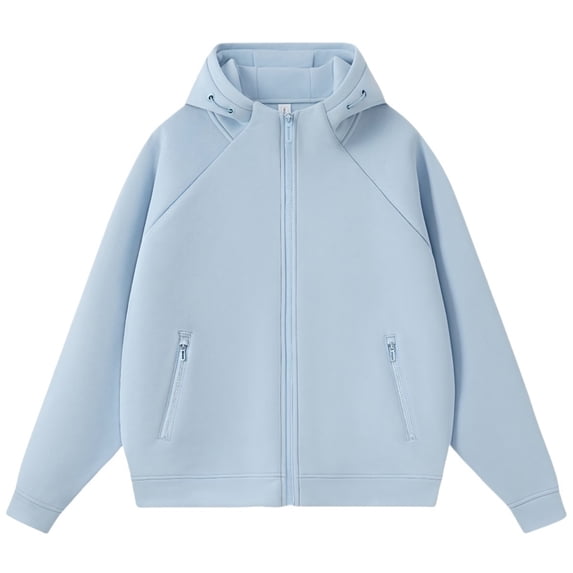 Women hoodie Men Drawstring Zip Up Sweatshirts Long Sleeve Hooded Jackets