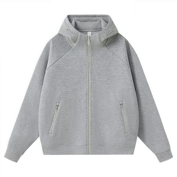 Women hoodie Men Drawstring Zip Up Sweatshirts Long Sleeve Hooded Jackets