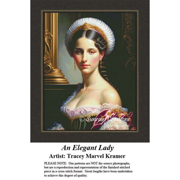 Women in Cross Stitch Pattern | An Elegant Lady (Pattern Only, You Provide The Floss and Fabric)