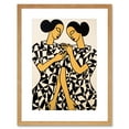 thumbnail image 1 of Women in Geometric Pattern Dresses Matisse Style Black Beige Sisters Geometric Artwork Framed Wall Art Print 9X7 Inch, 1 of 5