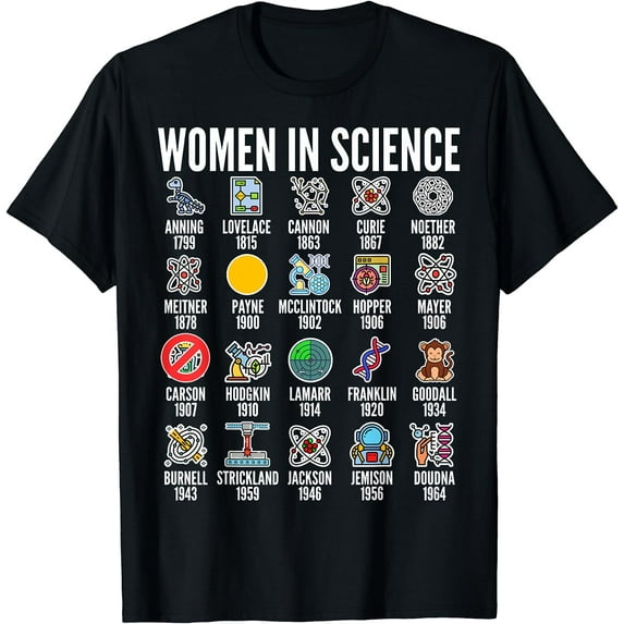 Women in Science T-Shirt Black X-Large