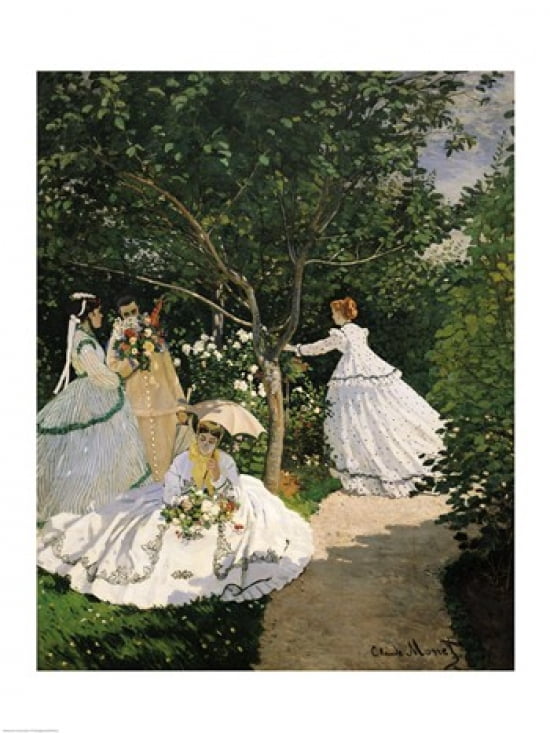 Women in the Garden 1867 Canvas Art - Claude Monet (18 x 24)