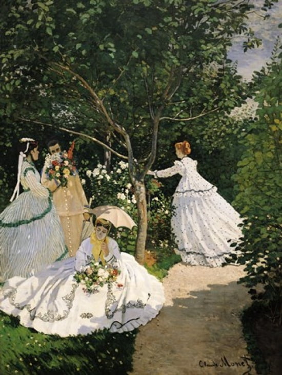 Women in the Garden 1867 Canvas Art - Claude Monet (36 x 48)