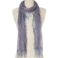 thumbnail image 1 of Women lightweight lace teardrop fringe Lace Scarf Vintage Scarf Mesh Crochet Tassel Scarf for Women, 1 of 4