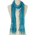 thumbnail image 1 of Women lightweight lace teardrop fringe Lace Scarf Vintage Scarf Mesh Crochet Tassel Scarf for Women, 1 of 4
