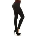 thumbnail image 1 of Women&nbsp;"Zebra" High Waist Fold over Fleece Leggings, Wine Red, 1 of 1