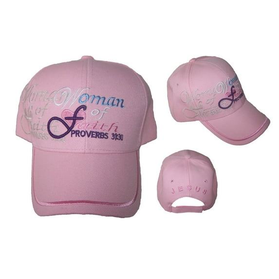 Women of Faith Christian Catholic Baseball Caps Hats Embroidered - Pink Color --FREE USA Shipping-- (CCap133)