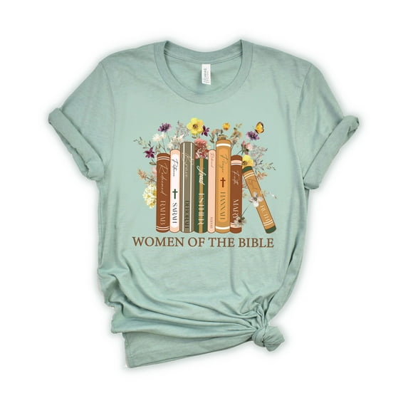 Women of The Bible T-Shirt, Women's Apparel, Christian Shirts for Women, Faith Clothes, Christian Gifts Dusty Blue