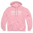 thumbnail image 1 of Women of Wrestling Official Single Color Logo Unisex Adult Pull-Over Hoodie,Pink, Medium, 1 of 5