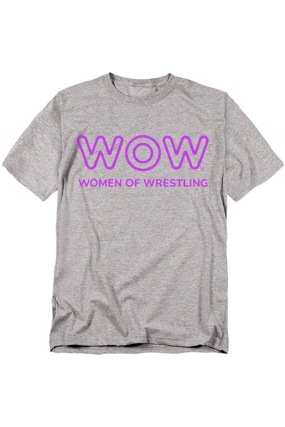 Women of Wrestling Official Single Color Logo Unisex Adult T Shirt,Athletic Heather, Medium