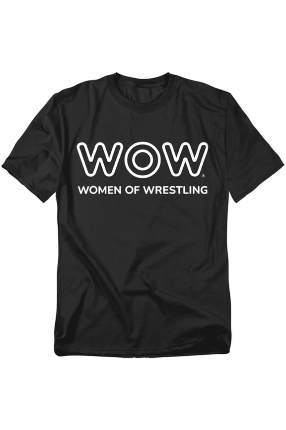 Women of Wrestling Official Single Color Logo Unisex Adult T Shirt,Black, Medium