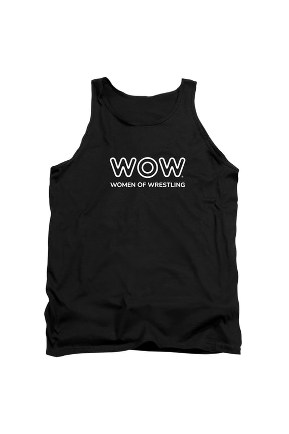 Women of Wrestling Official Single Color Logo Unisex Adult Tank Top,Black, Small