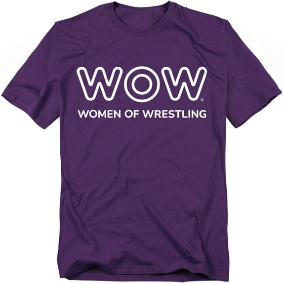 Women of Wrestling T-Shirt Single Color Logo Unisex Graphic Tee For Men & Women Purple 