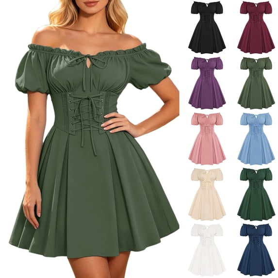 Women off the Shoulder Pirate Dress Pirate Costume Halloween Cosplay Halloween Costume Woman Size S-2XL