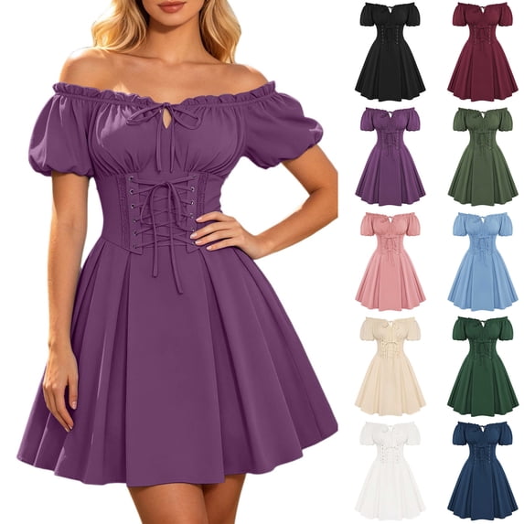Women off the Shoulder Pirate Dress Pirate Costume Halloween Cosplay Halloween Costume Woman Size S-2XL