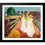 Women on the Bridge 32x28 Large Black Wood Framed Print Art by Edvard Munch