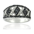 thumbnail image 1 of Women's 0.50ct Black & White Diamond Criss Cross Silver Tone Band Ring, Size 7, 1 of 2