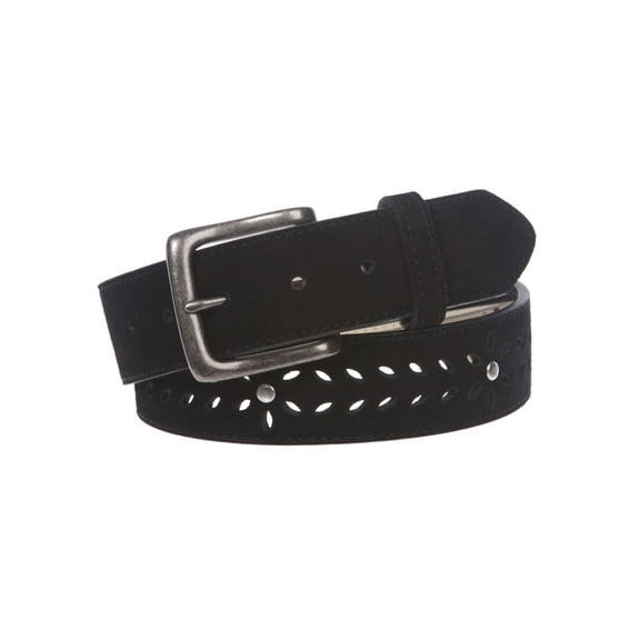 Women's 1 1/2" (38 mm) Snap on Suede Perforated Studded Leather Belt