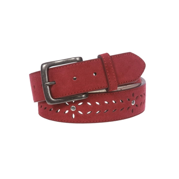 Women's 1 1/2" (38 mm) Snap on Suede Perforated Studded Leather Belt