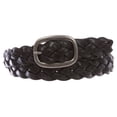thumbnail image 1 of Women's 1 1/4" Braided Woven Cowhide Top Full Grain Solid Two-Tone 3D Style Vintage Leather Belt, 1 of 2