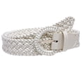 thumbnail image 1 of Women's 1 1/4" Inch Wide Hand Made Metallic Braided Woven Casual Belt, 1 of 3