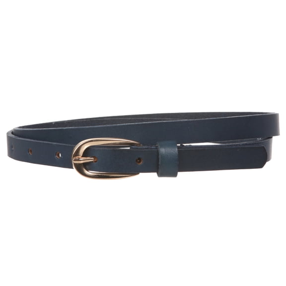 Women's 1/2" (13 mm) Skinny Cowhide Full Grain Leather Dress Belt